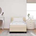 vidaXL Lit à ressorts avec matelas Crème 100 x 200 cm tissu