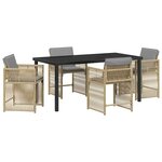 vidaXL Ensemble de salle à manger pour jardin 5 Pièces Beige polyrotin