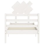 vidaXL Cadre de lit avec tête de lit blanc simple bois massif