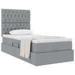 vidaXL Lit avec rangement et matelas Gris clair 90 x 200 cm Polyester