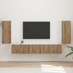 vidaXL Ensemble meuble TV 4 Pièces Chêne artisanal Bois d'ingénierie
