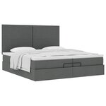 VidaXL Cadre de lit ottoman avec matelas gris foncé 200x200cm tissu