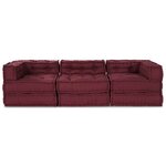 vidaXL Unité de canapé modulaire 3 Pièces Marron Tissu