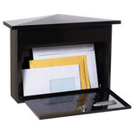 Boîte aux Lettres en Acier  Deco E5704  Fond Étroit  Anti-pluie  Noir