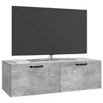 vidaXL Meuble TV mural Gris béton 98 x 41 x 30 cm Bois d'ingénierie