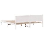 vidaXL Cadre de lit Blanc 200 x 200 cm Bois de pin massif