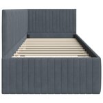 vidaXL Cadre de lit d'angle Gris foncé 80 cm x 200 cm Velours
