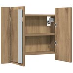 vidaXL Armoire à miroir LED chêne artisanal 60x12x45cm bois ingénierie