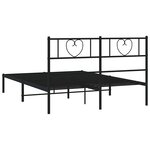 vidaXL Cadre de lit métal sans matelas avec tête de lit noir 135x190cm