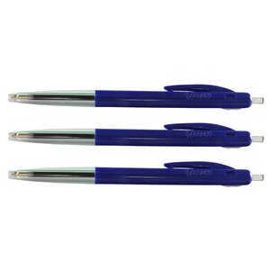 Stylo bille M10 CLIC Medium Pointe Moyenne 1 mm Encre Bleue x 3 BIC