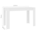 vidaXL Table à manger Blanc 120x60x76 cm Bois d'ingénierie
