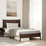 vidaXL Cadre de lit en métal sans matelas chêne marron 107x203 cm