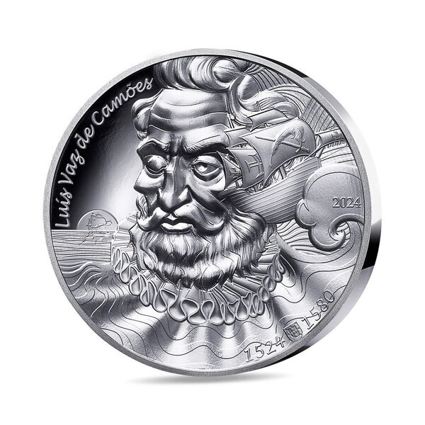 L'Art de la Plume - Luís Vaz de Camões Monnaie de 20 € Argent 1 Oz Haut Relief