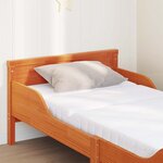 vidaXL Cadre de lit avec matelas Brun cire 80 x 200 cm Pin massif