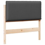 vidaXL Tête de lit capitonnée Gris Naturel et Foncé 100 cm Pin massif