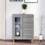 vidaXL Buffet sonoma gris 69 5x34x90 cm bois d'ingénierie