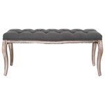 vidaXL Banc Lin Bois solide 110x38x48 cm Gris foncé