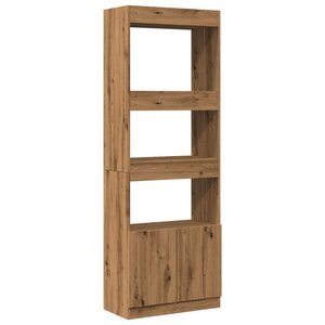 vidaXL Buffet haut 63x33x180 cm chêne artisanal bois d'ingénierie