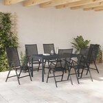 vidaXL Ensemble de salle à manger pour jardin 7 Pièces Anthracite Acier