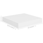 vidaXL Étagères murales flottantes 4 Pièces blanc 23x23 5x3 8 cm MDF