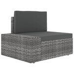 vidaXL Salon de jardin 10 Pièces avec coussins Gris Résine tressée