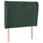 vidaXL Tête de lit avec oreilles Vert foncé 93x23x118/128 cm Velours