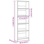 vidaXL Bibliothèque chêne sonoma 60x24x176 cm bois d'ingénierie