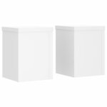 vidaXL Supports pour plantes 2 Pièces blanc 15x15x20 cm bois d'ingénierie