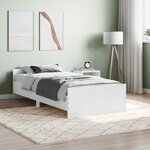 vidaXL Cadre de lit blanc 90x200 cm bois d'ingénierie