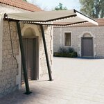 vidaXL Auvent manuel rétractable avec LED 3 5x2 5 m Crème