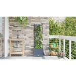 vidaXL Bac à fleurs avec Treillis Gris clair 40 x 40 x 143 cm PP