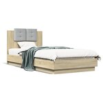 vidaXL Cadre de lit sans matelas chêne sonoma 90x200 cm