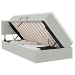 vidaXL Lit de rangement LED avec matelas Gris clair 90 x 190 cm