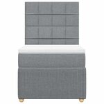 vidaXL Sommier à lattes de lit et matelas Gris clair 90x190 cm Tissu