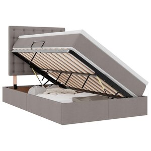 vidaXL Lit avec rangement et LED avec LED Taupe 120 x 200 cm Polyester