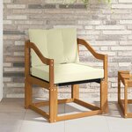 vidaXL Canapé d’extérieur Bois d'Acacia Massif Naturel et Crème