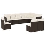 vidaXL Salon de jardin 10 Pièces avec coussins noir résine tressée