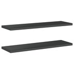 vidaXL Étagères murales 2 Pièces 100x30x3 cm noir acier inoxydable