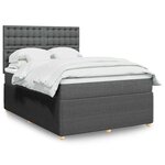 vidaXL Sommier à lattes de lit avec matelas Gris foncé 140x190cm Tissu