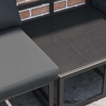 vidaXL Ensemble de canapé de jardin avec coussin 14 Pièces Noir Aluminium