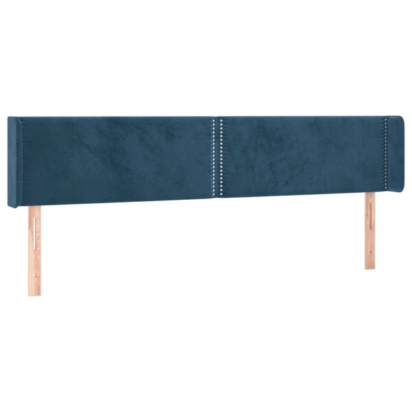 vidaXL Tête de lit avec oreilles Bleu foncé 183x16x78/88 cm Velours