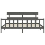 vidaXL Cadre de lit sans matelas gris 200x200 cm bois massif de pin
