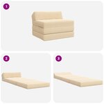 vidaXL Canapé-lit pliable Crème 200 x 70 x 10 cm