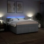 vidaXL Sommier à lattes de lit avec matelas Gris clair 180x200cm Tissu