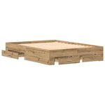 vidaXL Cadre de lit Chêne artisanal 140 x 200 cm Bois d'ingénierie
