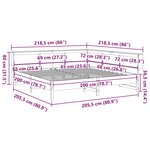 vidaXL Lit bibliothèque sans matelas cire marron 200x200 cm pin massif