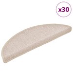 vidaXL Tapis d'escalier 30 pièces 56 x 17 x 3 cm Taupe Demi-rond