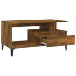vidaXL Table basse Chêne fumé 90x49x45 cm Bois d'ingénierie