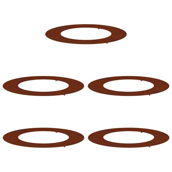 vidaXL adapté pour anneaux d'arbre plats 5 Pièces Marron Ø50 / 80 cm