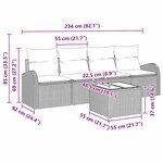 vidaXL Ensemble de canapé de jardin 5 Pièces Marron 55 x 55 x 37 cm